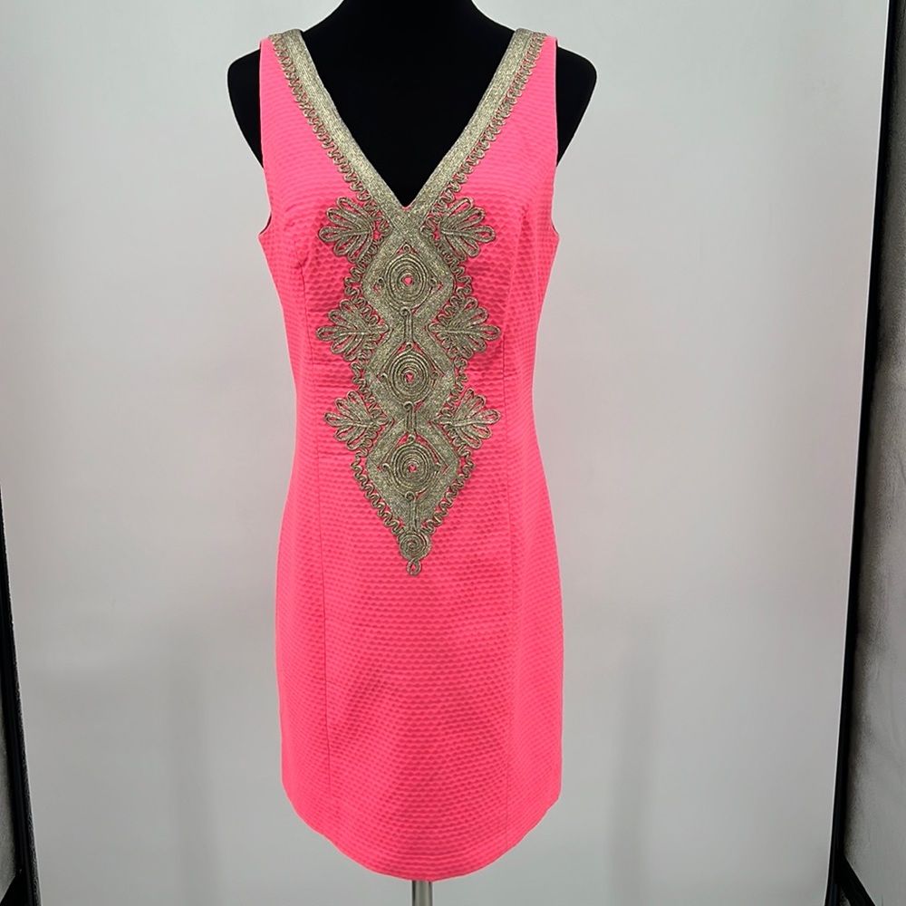Lilly Pulitzer Junie Classic Coral Reef Shift Dress sz. 4